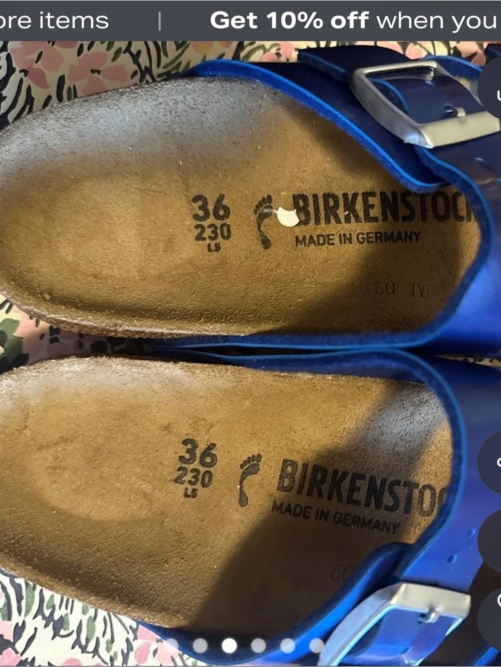 Birkenstock Blue Two-Buckle Slide Sandals